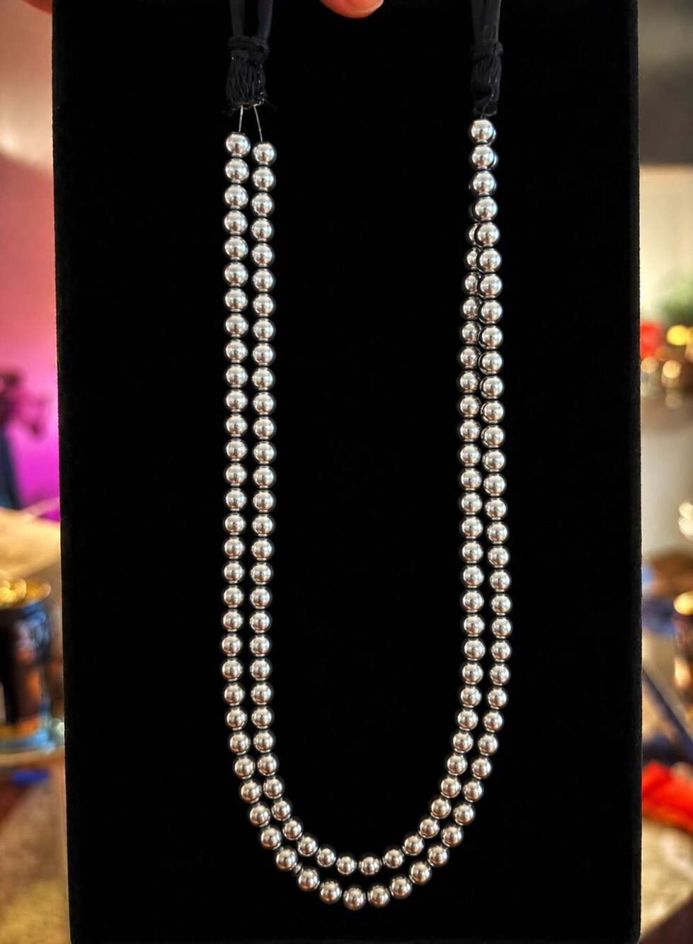 Endless Double Strand Freshwater Gunmetal Blue Pearl Necklace